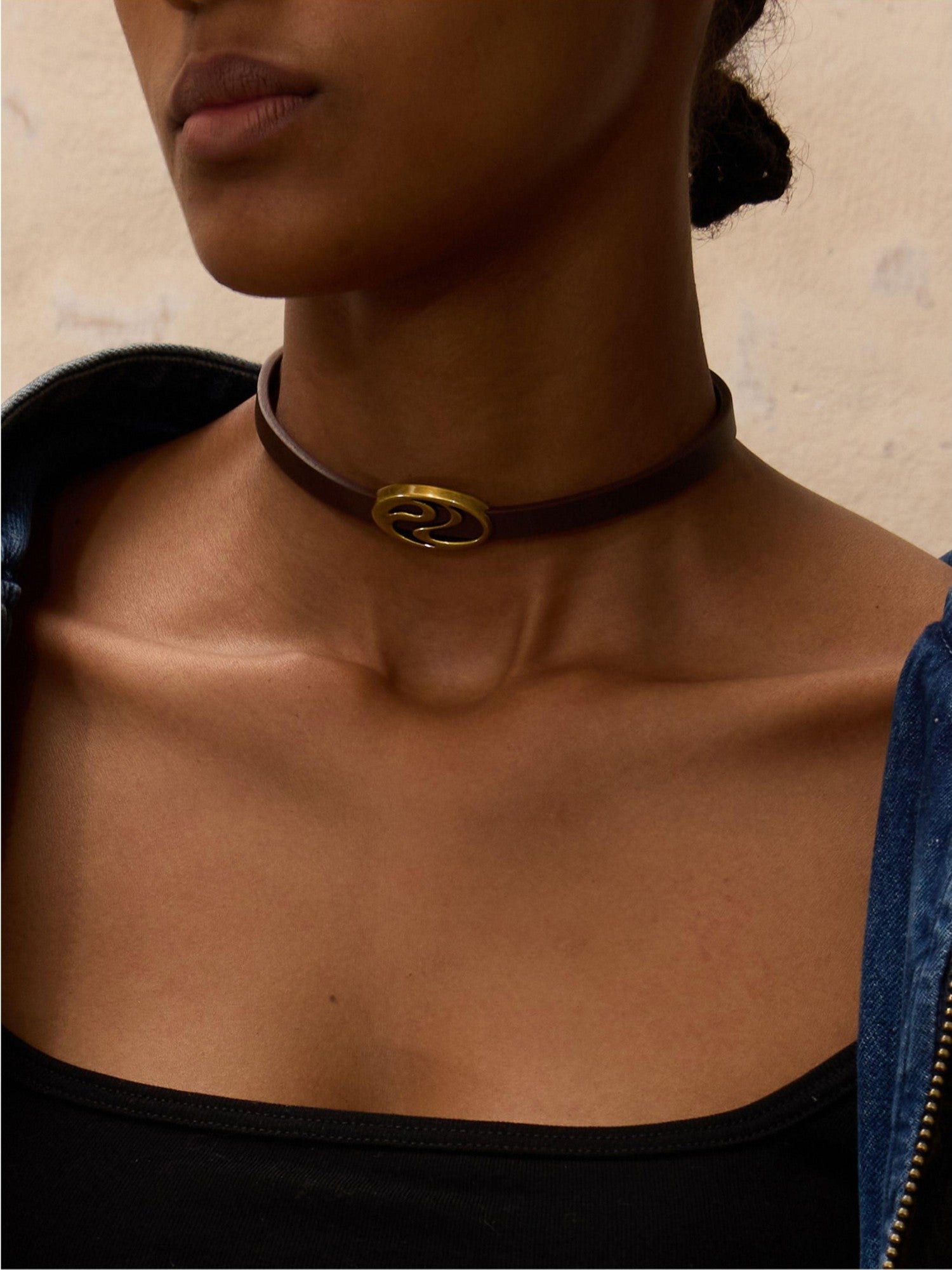 PERSONSOUL Antique Silver Metal Symbol Punk Multilayer Women's Leather Necklaces