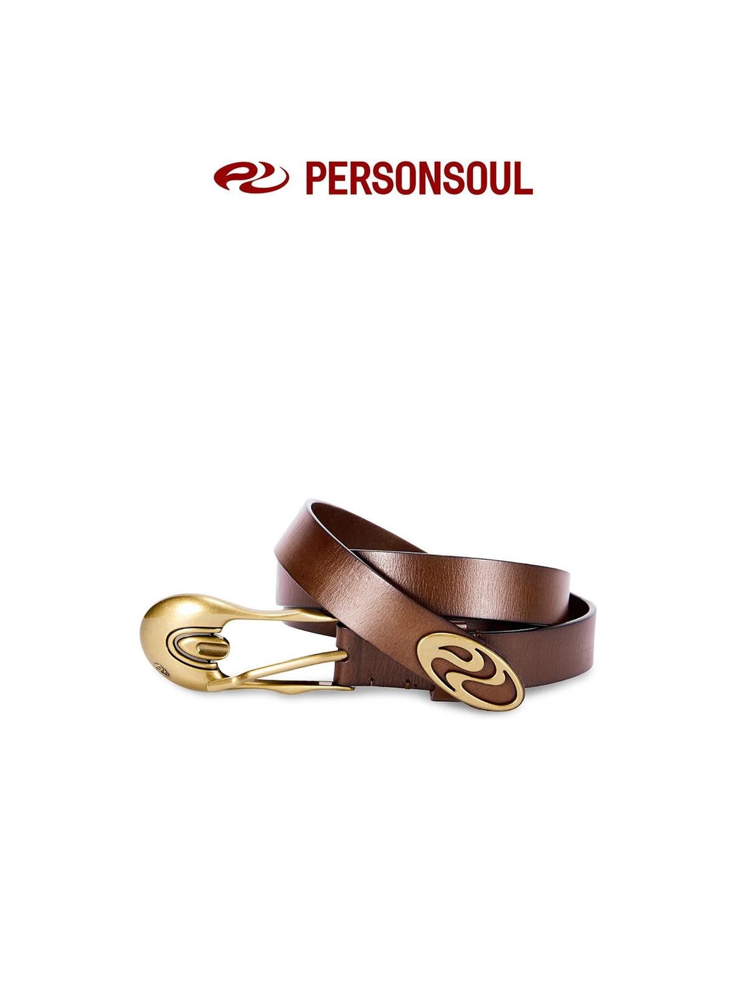 PERSONSOUL Asymmetric Pin Buckle Two Part Detachable Women's Patent Leather Belts