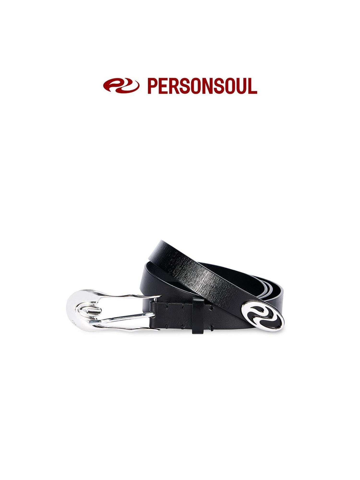 PERSONSOUL Asymmetric Pin Buckle Two Part Detachable Women's Patent Leather Belts