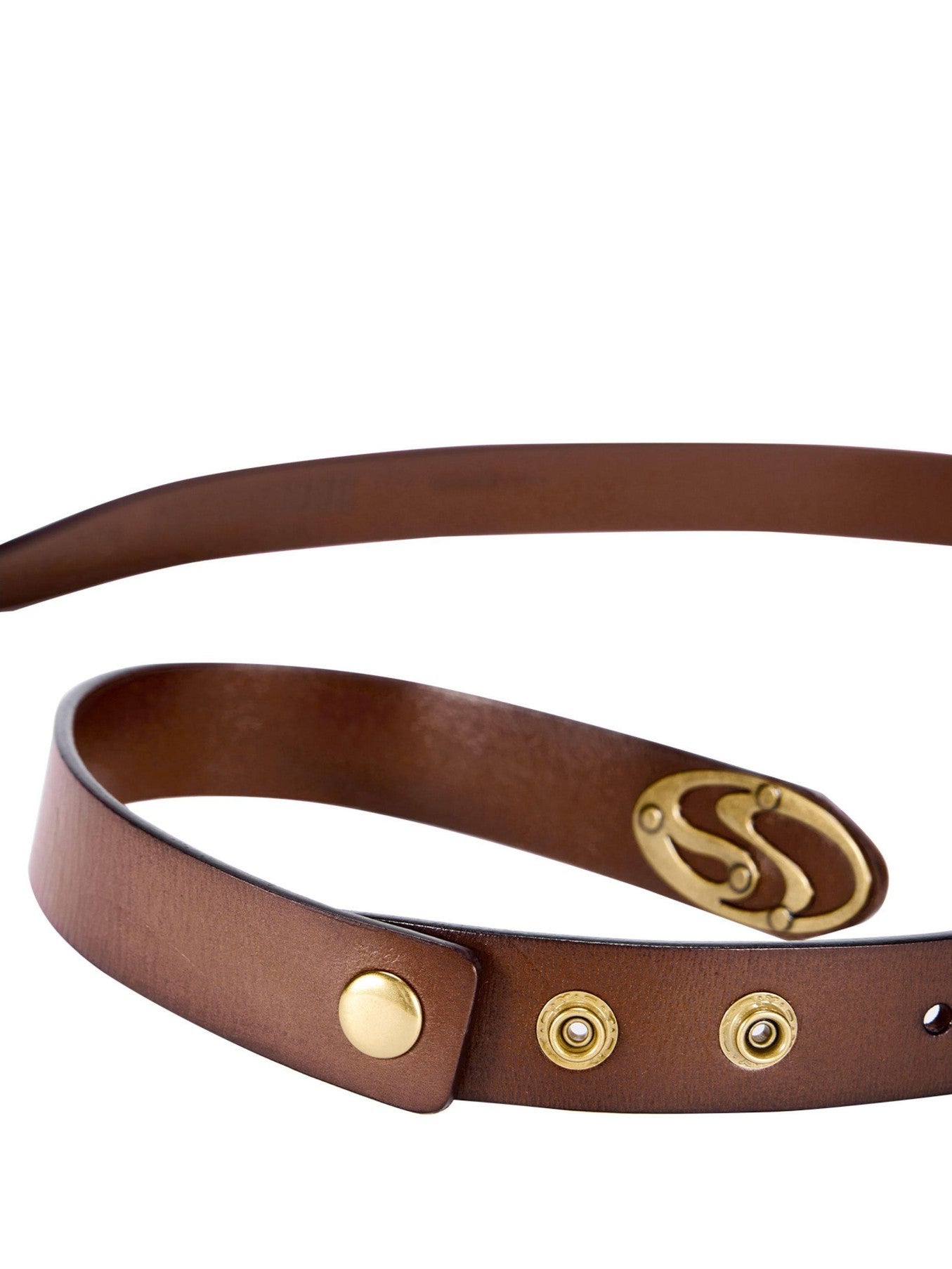 PERSONSOUL Asymmetric Pin Buckle Two Part Detachable Women's Patent Leather Belts