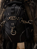 PERSONSOUL Beetle Inspired Sculptural Modern Neutral Women's Calfskin Leather Backpack