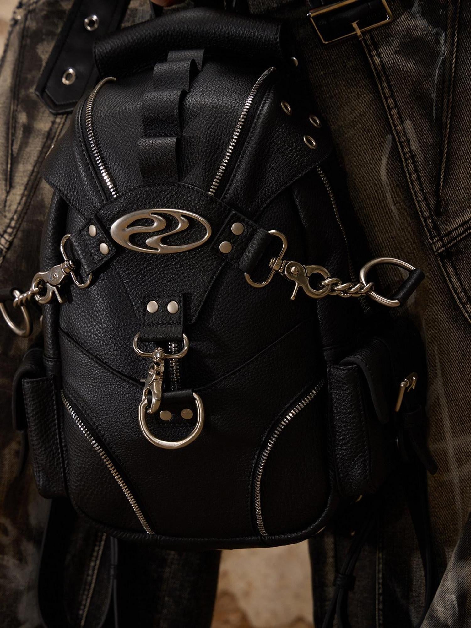 PERSONSOUL Beetle Inspired Sculptural Modern Neutral Women's Calfskin Leather Backpack
