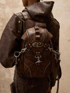 PERSONSOUL Beetle Inspired Sculptural Modern Neutral Women's Calfskin Leather Backpack