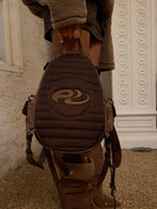 PERSONSOUL Beetle Inspired Sculptural Modern Neutral Women's Calfskin Leather Backpack