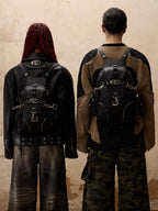 PERSONSOUL Beetle Inspired Sculptural Modern Neutral Women's Calfskin Leather Backpack
