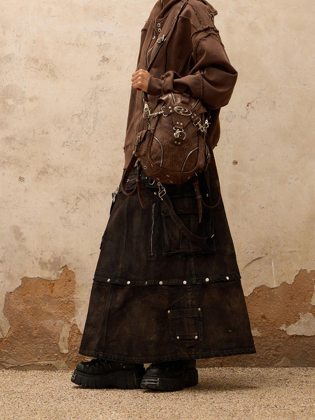 PERSONSOUL Beetle Inspired Sculptural Modern Neutral Women's Calfskin Leather Backpack