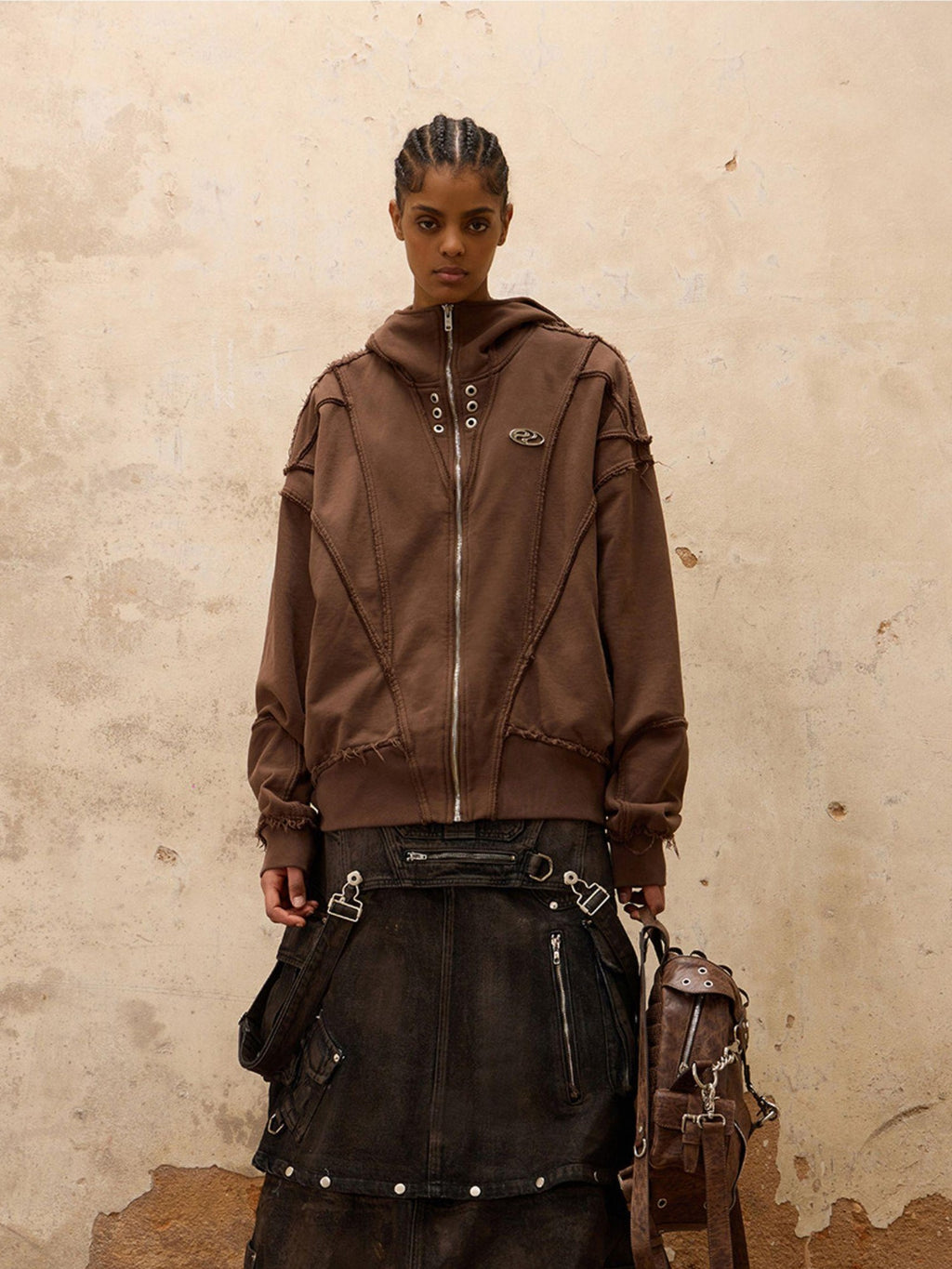 PERSONSOUL Beetle Inspired Sculptural Modern Neutral Women's Calfskin Leather Backpack