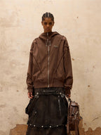 PERSONSOUL Beetle Inspired Sculptural Modern Neutral Women's Calfskin Leather Backpack