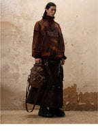 PERSONSOUL Beetle Inspired Sculptural Modern Neutral Women's Calfskin Leather Backpack
