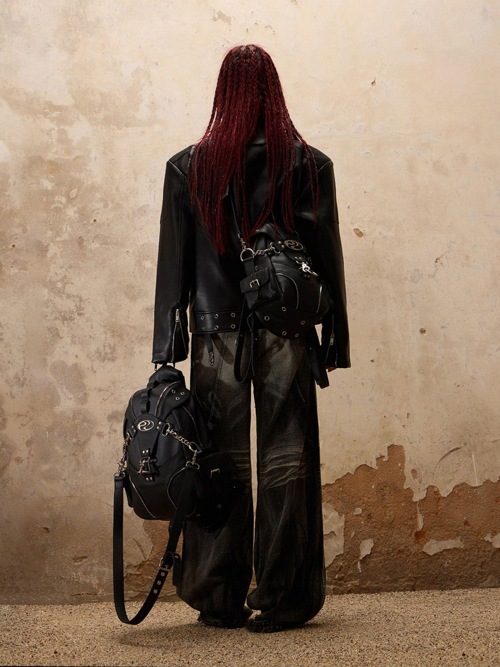 PERSONSOUL Beetle Inspired Sculptural Modern Neutral Women's Calfskin Leather Backpack