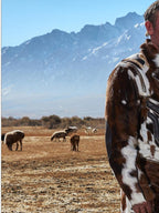 PERSONSOUL Cow Print Shearling Biker Women's Top Grain Cowhide Leather Jackets