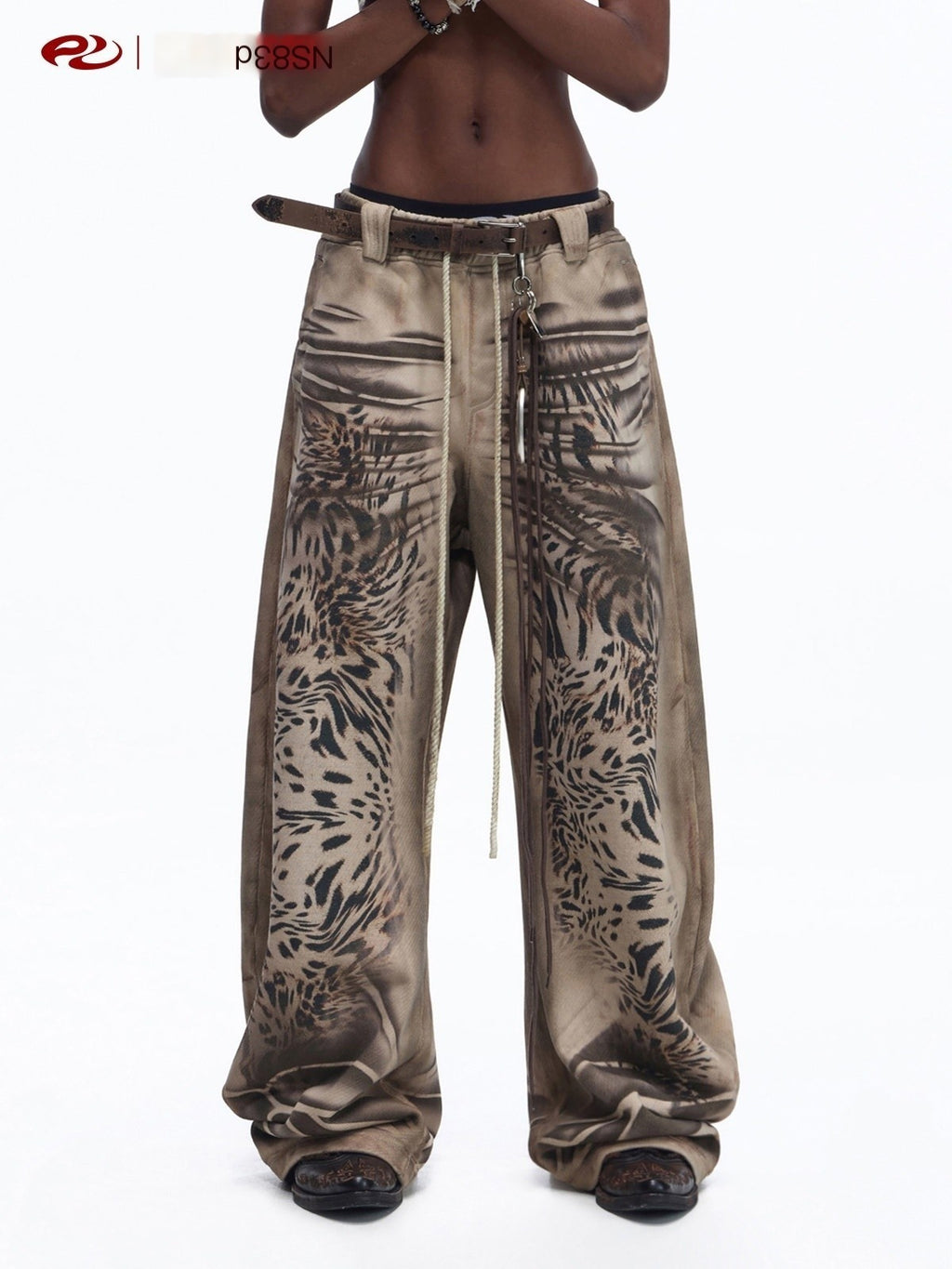 PERSONSOUL_Distressed_Tiger_Print_Asymmetrical_Women's_Cotton_Wide_Leg_Sweatpants/joggers_1007238039647_MISSTT