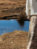 PERSONSOUL Distressed Tiger Print Asymmetrical Women's Cotton Wide Leg Sweatpants/joggers