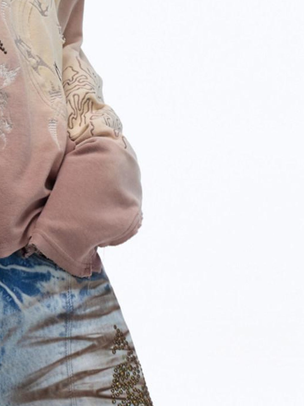 PERSONSOUL Embroidered Deer Oxidized Distressed Ethnic Women's Cotton Hoodies