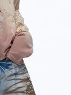 PERSONSOUL Embroidered Deer Oxidized Distressed Ethnic Women's Cotton Hoodies