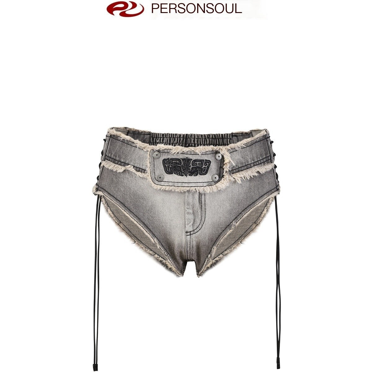 PERSONSOUL_Embroidered_Patchwork_High_Waist_Pocketed_Slim_Women's_Cotton_Short_Trousers_1018945808412_MISSTT