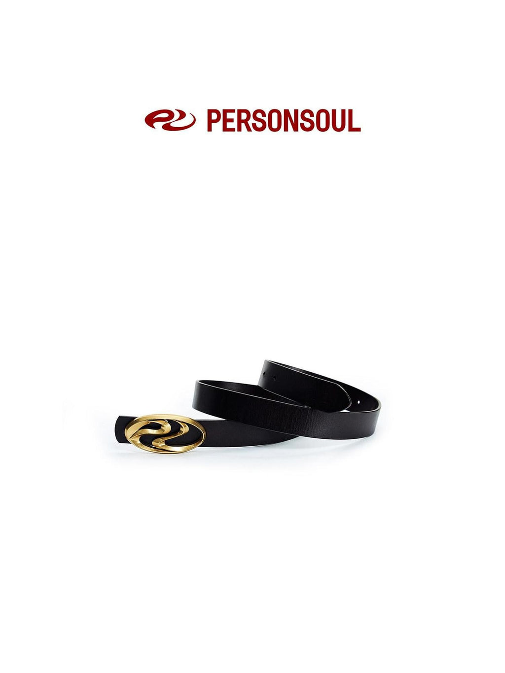 PERSONSOUL Matte Silver Aged Symbol Motif Minimal Women's Top Grain Cowhide Lacquer Belts