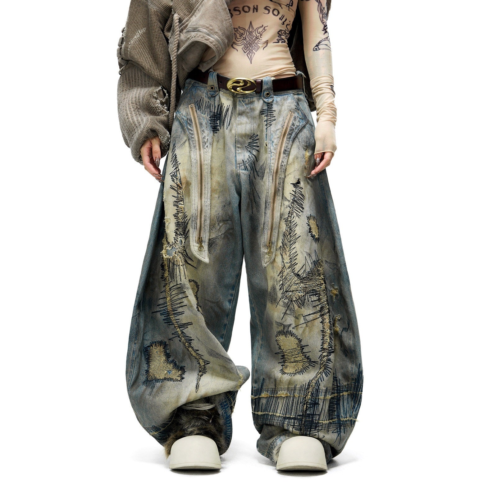 PERSONSOUL_Paint_Splatter_Patch_Embroidery_Women's_Denim_Wide-leg_Jeans_849021625392_MISSTT