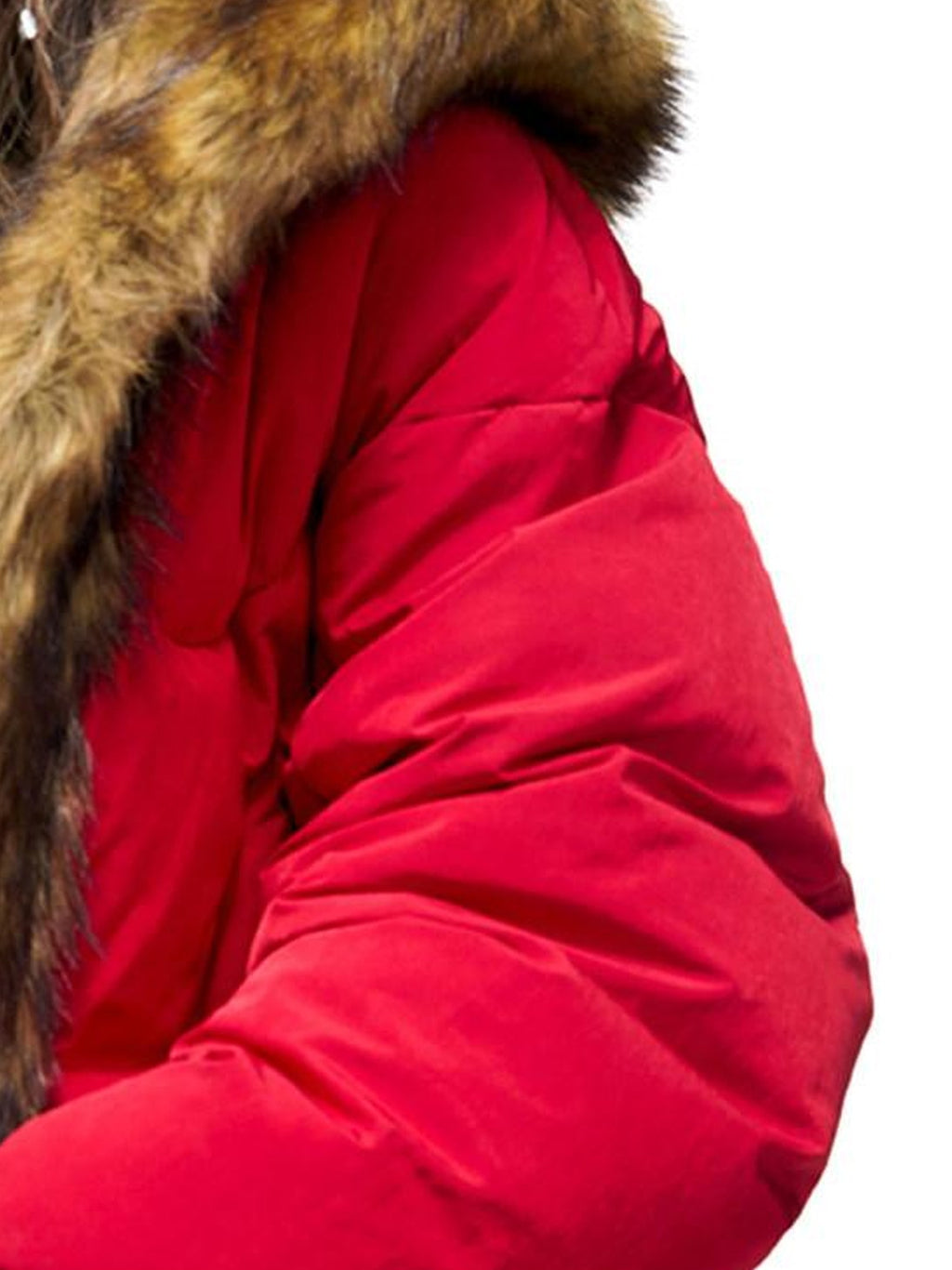 PERSONSOUL Red Totem Embroidery Fur Collar Hooded Women's White Duck Down Down Jackets