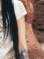 PERSONSOUL Rhinestone Totem One Shoulder Slim Women's Cotton Short Sleeve T-shirts