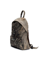 PERSONSOUL Round Punk Soft Handle Zipper Pocket Waterproof Women's Sheepskin Backpack
