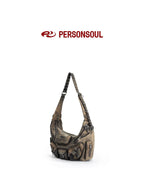 PERSONSOUL Skull Print Punk Slouch Hobo Dumpling Shape Women's Sheepskin Handbags