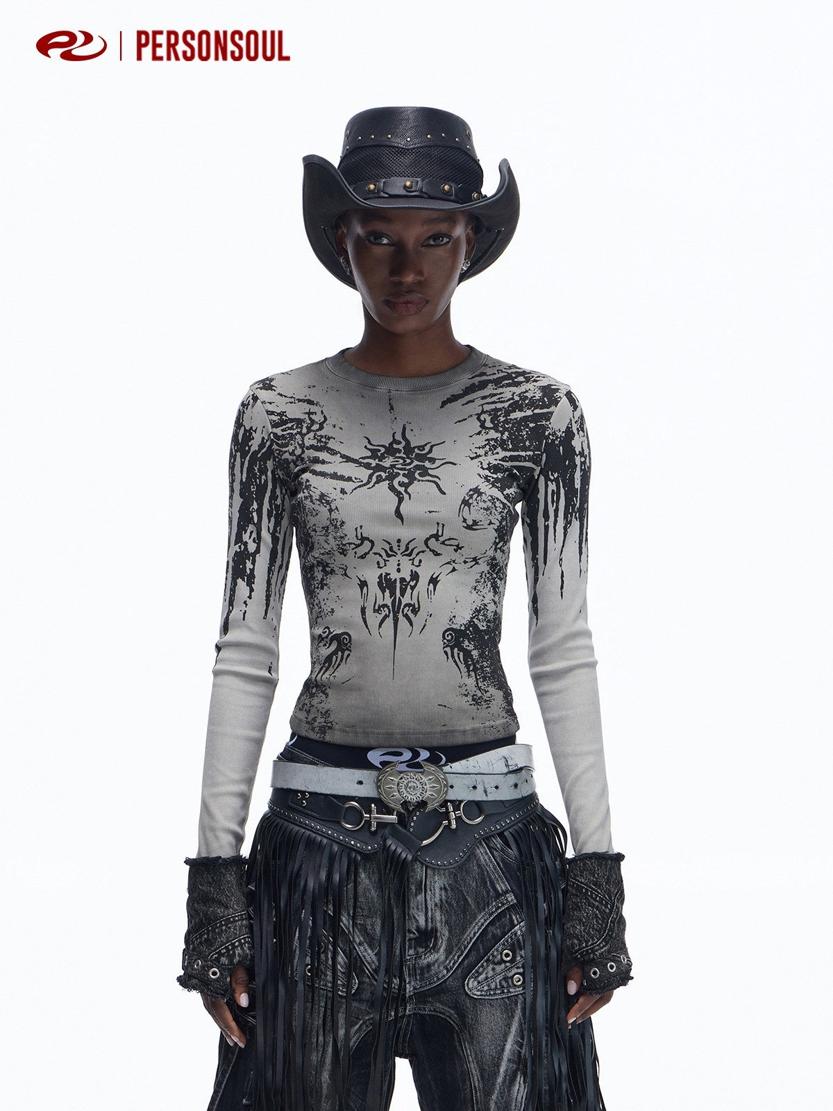 PERSONSOUL_Sun_Totem_3d_Distressed_Lettering_Women's_Knit_Long_Sleeve_T-shirts_982486679522_MISSTT