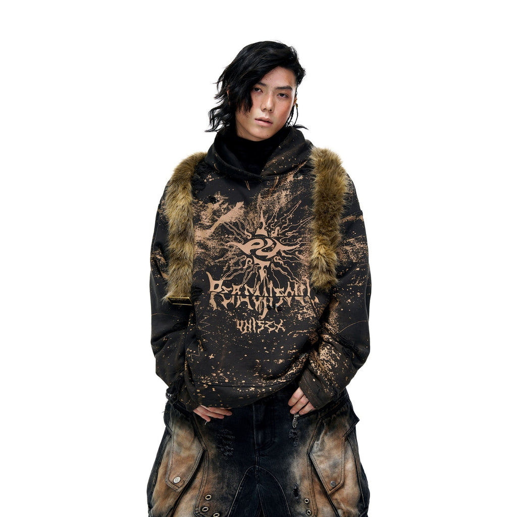 PERSONSOUL_Sun_Totem_Paint_Splatter_Hand_Distressed_Ripped_Women's_Organic_Cotton_Hoodies_848636467824_MISSTT