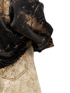 PERSONSOUL Sun Totem Paint Splatter Hand Distressed Ripped Women's Organic Cotton Hoodies
