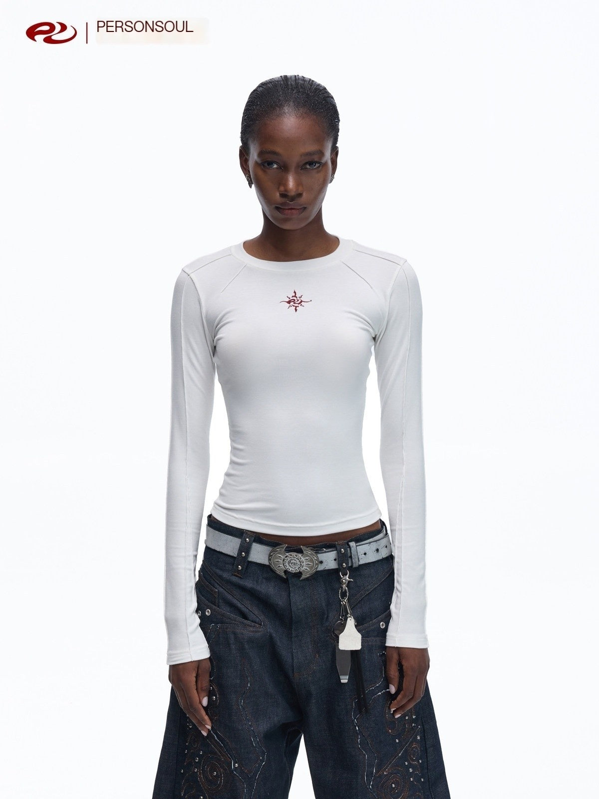PERSONSOUL_Symbol_Motif_Crew_Neck_Slim_Fit_Women's_Lyocell_Wool_Blend_Long_Sleeve_T-shirts_980540469837_MISSTT