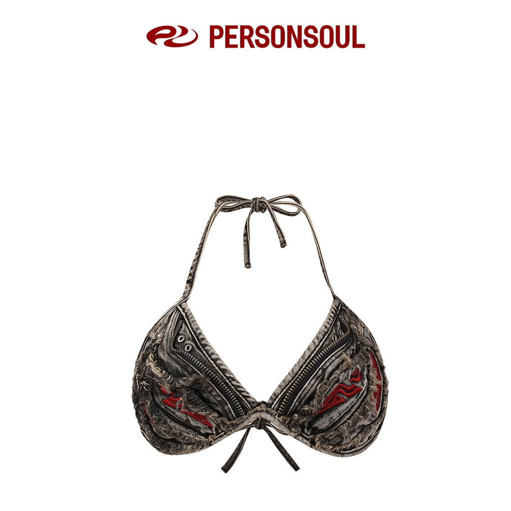 PERSONSOUL_Totem_Embroidered_Punk_Studded_Denim_Women's_Tube_Tops_/_Bandeaus_1016684831035_MISSTT