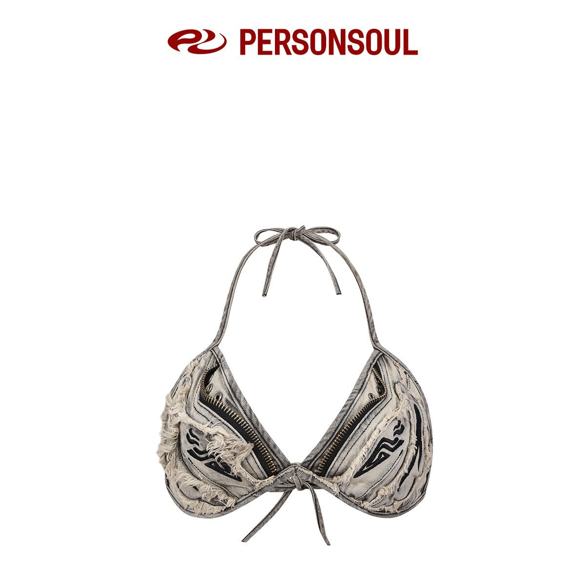 PERSONSOUL_Totem_Embroidered_Punk_Studded_Denim_Women's_Tube_Tops_/_Bandeaus_1016684831035_MISSTT