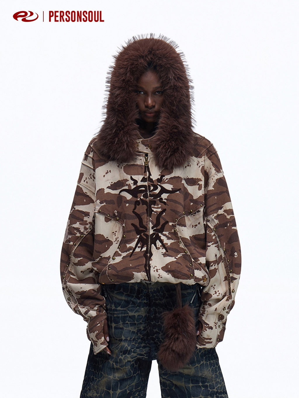 PERSONSOUL_Wild_Animal_Print_Camouflage_Fur_Collar_Zippered_Women's_Cotton_Hoodies_995408297340_MISSTT