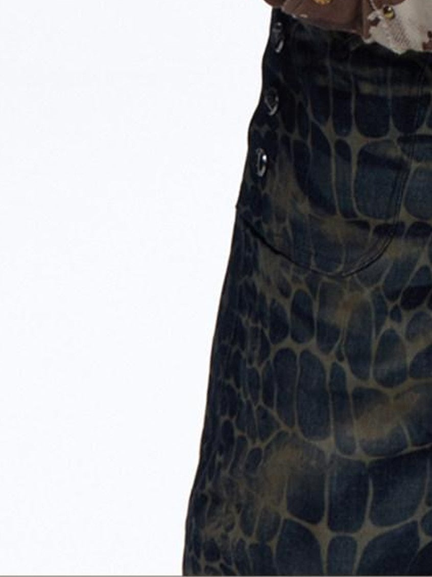 PERSONSOUL Wild Animal Print Camouflage Fur Collar Zippered Women's Cotton Hoodies