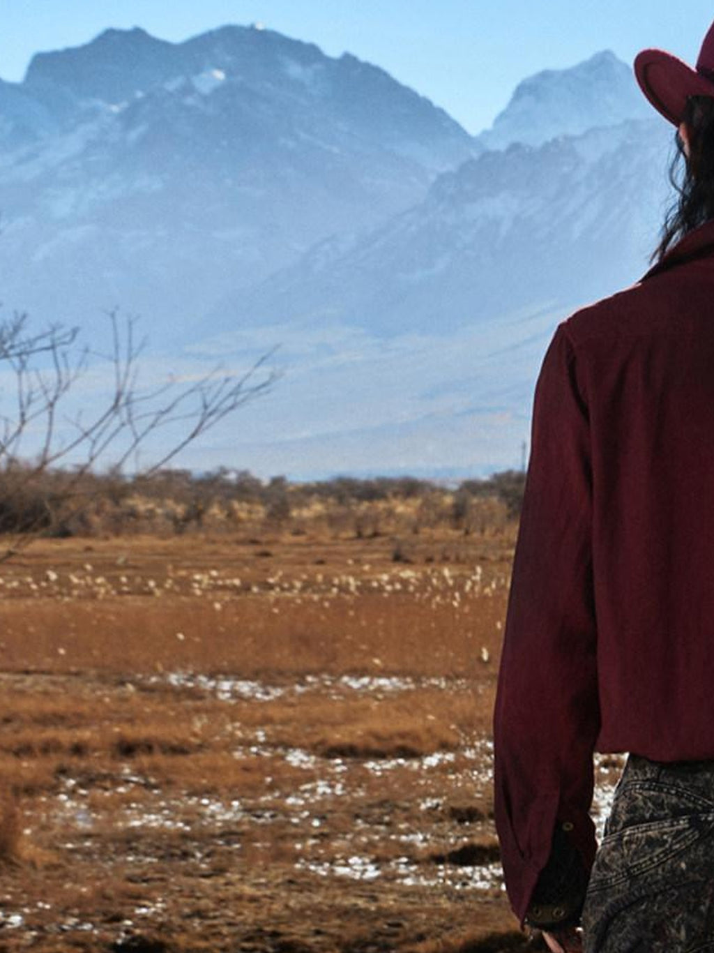 PERSONSOUL Wine Red Totem Pattern Mist Satin Velvet Women's Recycled Viscose Blend Shirts