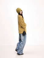 THELIGHT OFFICIAL Applique Star V-neck Striped Women's Polyester Long Sleeve T-shirts