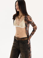 THELIGHT OFFICIAL Backless Lace Floral Triangle Cup Women's Lace Cropped Camisoles