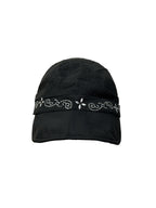 THELIGHT OFFICIAL Black Soft Top Adjustable Brim Rhinestone Starburst Vine Women's Cotton Sun Hats