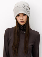 THELIGHT OFFICIAL Black Totem Swirl Sequin Chunky Knitted Stacked Women's Knit Hats
