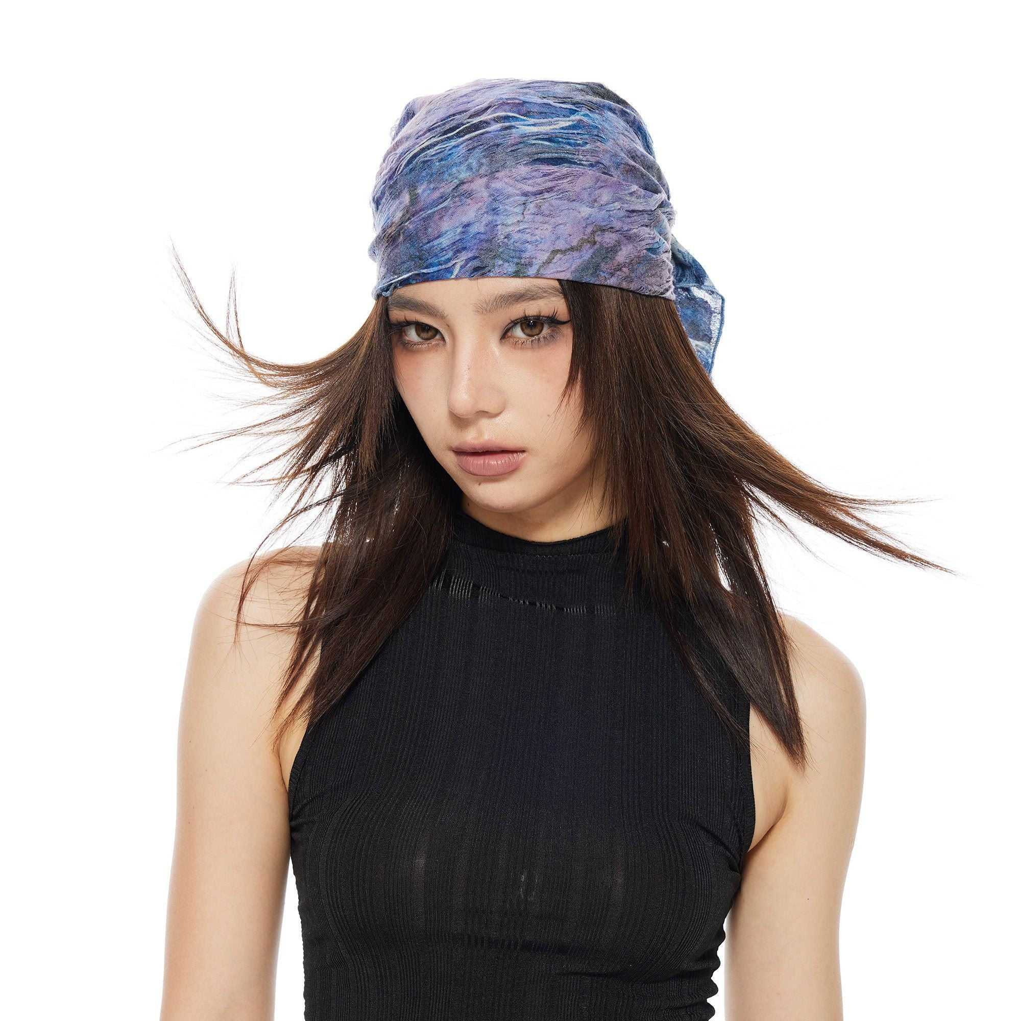 THELIGHT OFFICIAL Bohemian Floral Print Small Square Multifunctional Women's Polyester Headdresses 798796948373