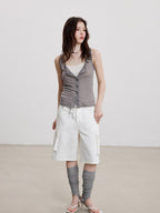THELIGHT OFFICIAL Cooling Button Front Spaghetti Strap Slim Fit Women's Lyocell Tank Tops