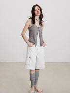 THELIGHT OFFICIAL Cooling Button Front Spaghetti Strap Slim Fit Women's Lyocell Tank Tops