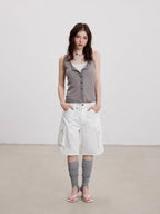 THELIGHT OFFICIAL Cooling Button Front Spaghetti Strap Slim Fit Women's Lyocell Tank Tops