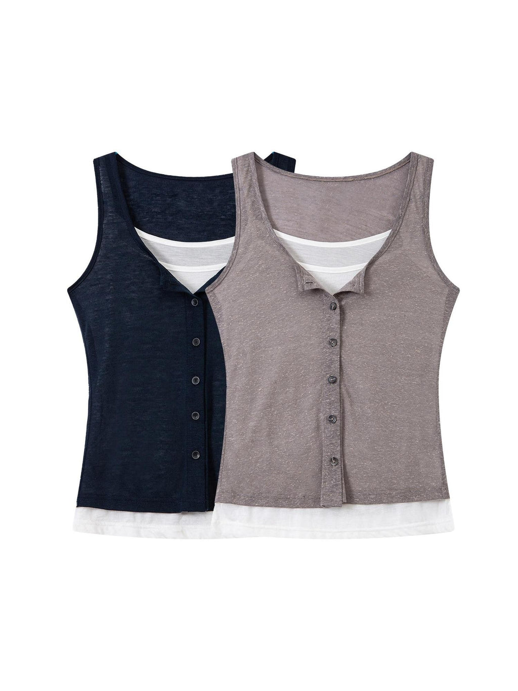 THELIGHT OFFICIAL Cooling Button Front Spaghetti Strap Slim Fit Women's Lyocell Tank Tops