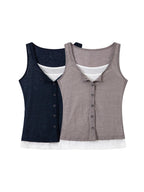 THELIGHT OFFICIAL Cooling Button Front Spaghetti Strap Slim Fit Women's Lyocell Tank Tops
