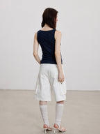 THELIGHT OFFICIAL Cooling Button Front Spaghetti Strap Slim Fit Women's Lyocell Tank Tops