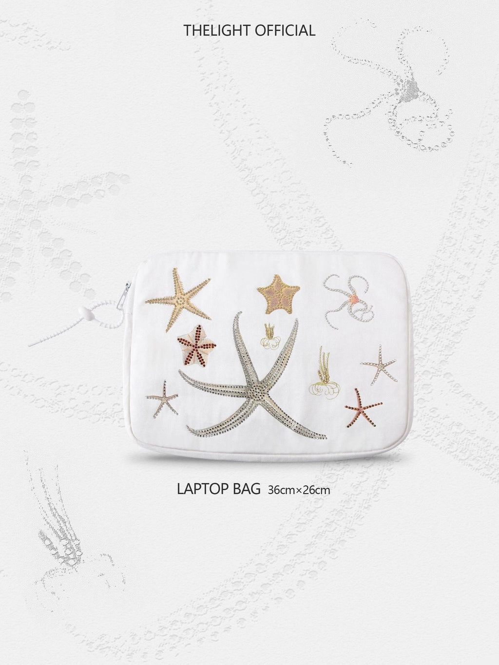 THELIGHT OFFICIAL Cute Starfish Printed Handheld Briefcase Women's Laptop Sleeve Clutch Bags