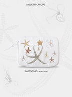 THELIGHT OFFICIAL Cute Starfish Printed Handheld Briefcase Women's Laptop Sleeve Clutch Bags