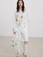 THELIGHT OFFICIAL Cute Starfish Printed Handheld Briefcase Women's Laptop Sleeve Clutch Bags
