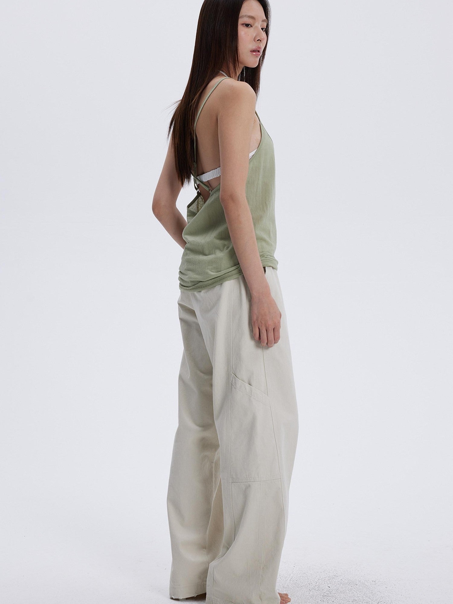 THELIGHT OFFICIAL Cutout Back Double Layer Athletic Slim Women's Cotton Camisoles